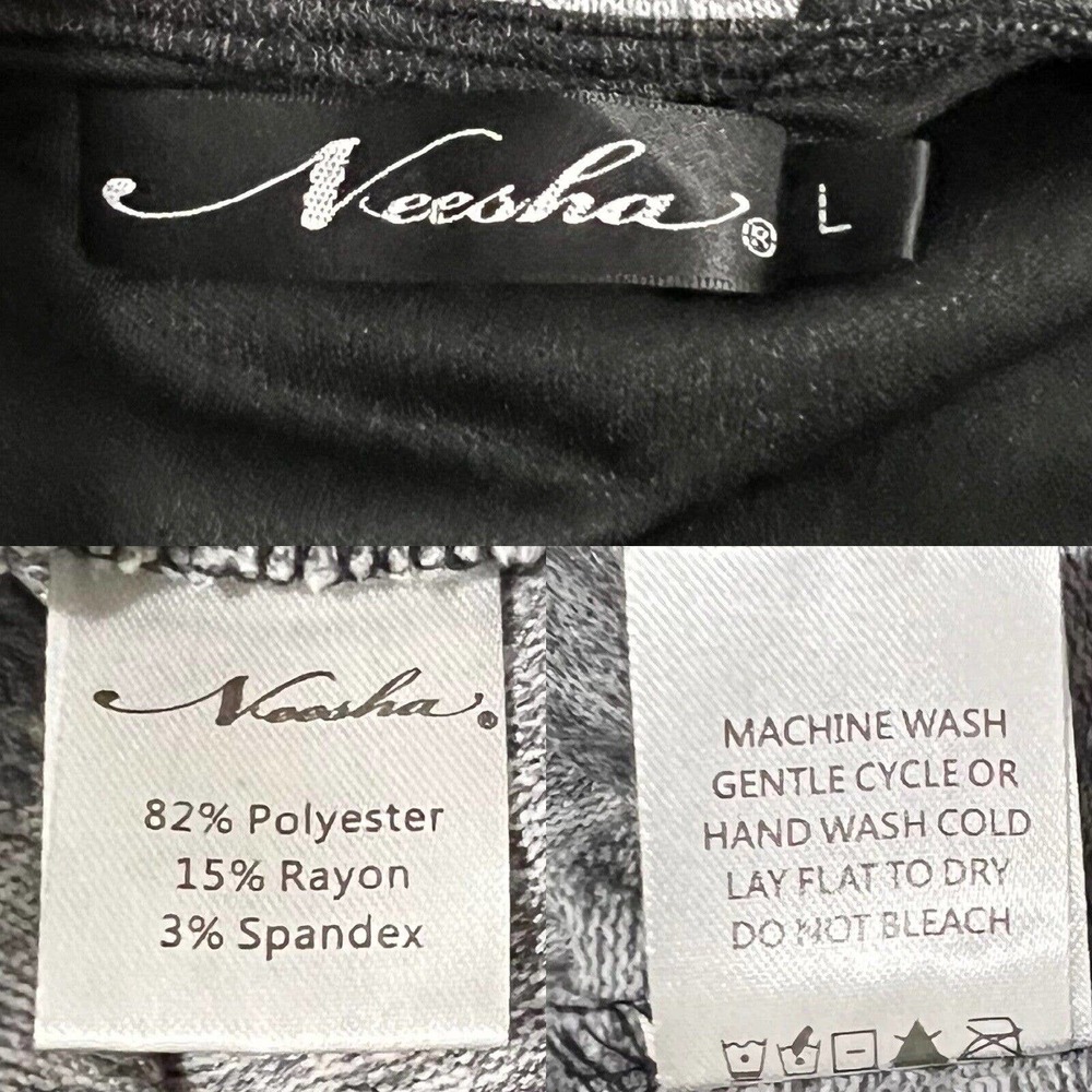 Neesha Women's Heathered Dark & Light Gray Knit Sweater Dress Round Neck Size L - Picture 13 of 14